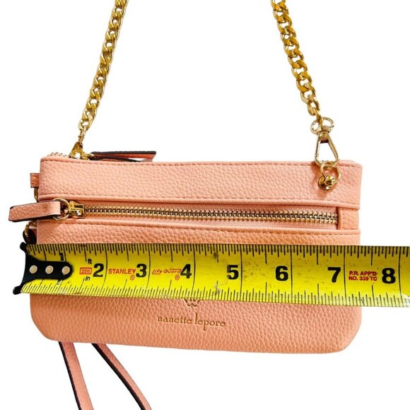 Nanette Lepore Crossbody Pouch To Crossbody Purse Peach Gold Chain - Picture 3 of 14